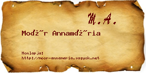 Moór Annamária névjegykártya